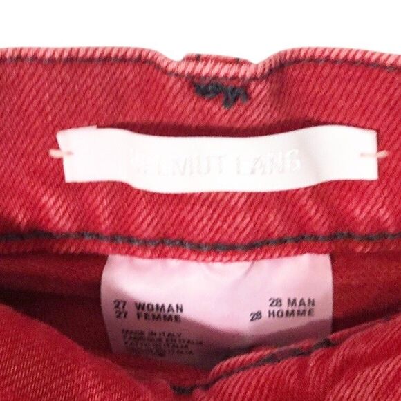 Helmut Lang Red High Waisted Femme Hi Spikes Jeans Red 27 26” Womens - Picture 4 of 10